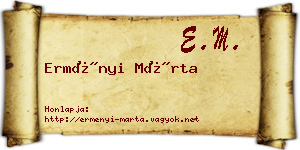 Erményi Márta névjegykártya